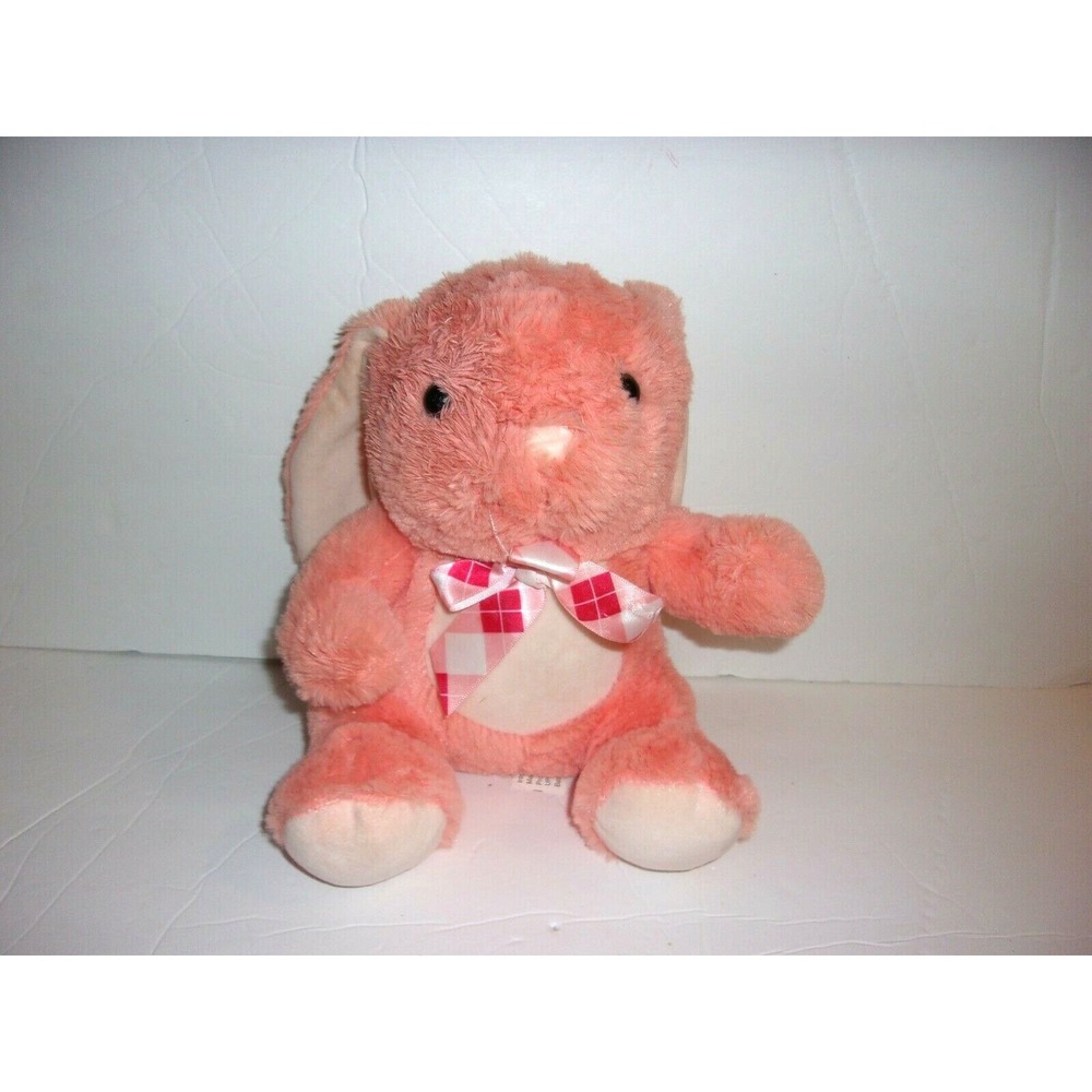 Inter-American Salmon Pink Bunny Rabbit Plush Easter Ribbon Bow 8"